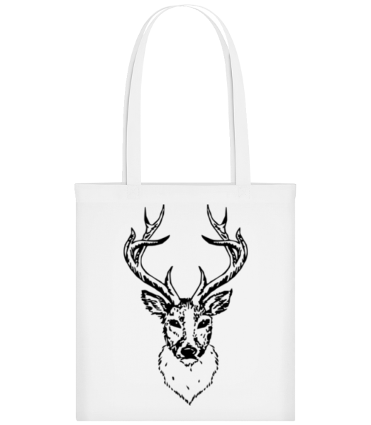 Deer Head Black - Tote Bag - Blanc - Devant