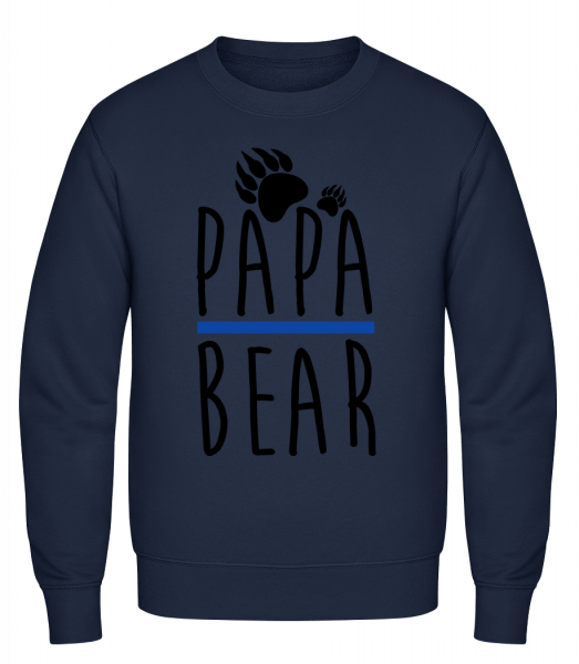 Papa Ours - Sweat-shirt classique avec manches set-in - Marine - Vorn