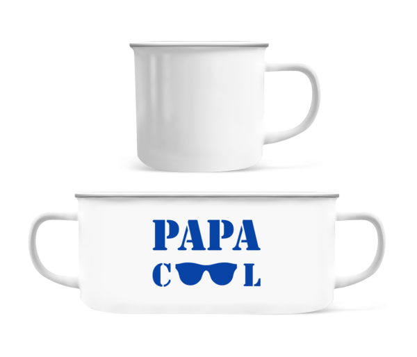 Papa Cool - Tasse Émaillée - Blanc - Devant
