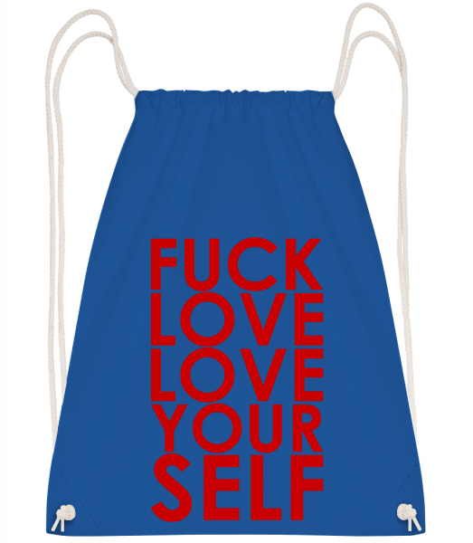 Fuck Love Love Yourself - Sac à dos Drawstring - Bleu royal - Vorn