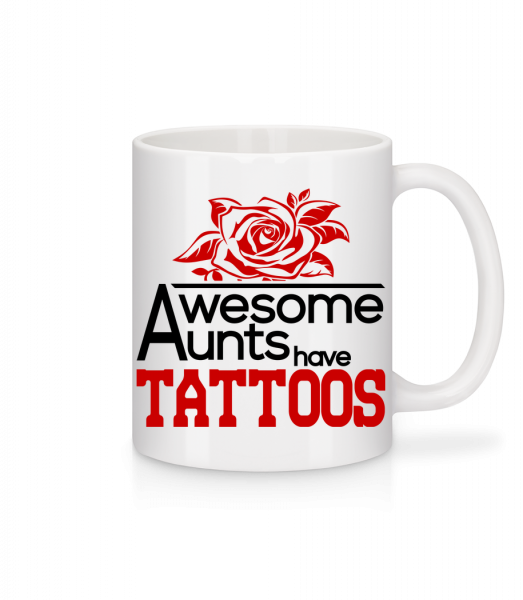 Awesome Aunt Tattoos - Mug en céramique blanc - Blanc - Vorn