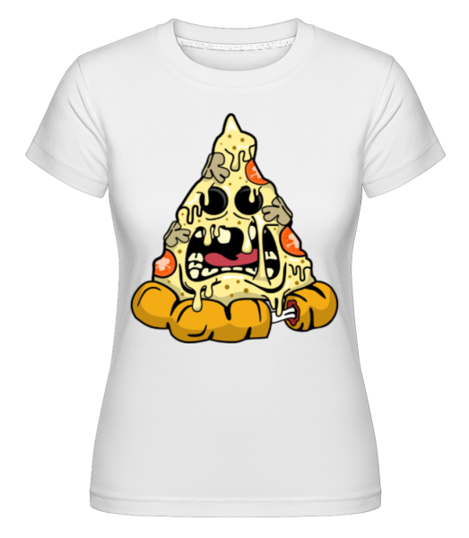 Pizza Monster Pyramid -  T-shirt Shirtinator femme - Blanc - Devant
