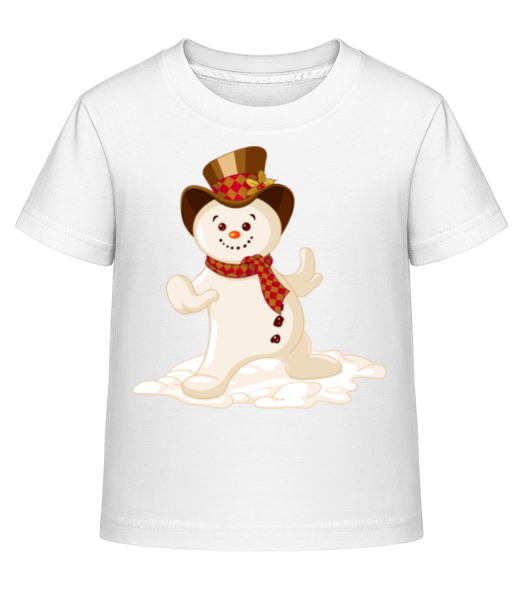 Bonhomme De Neige Avec Chapeau - T-shirt shirtinator Enfant - Blanc - Devant