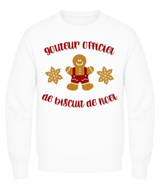 Goûteur Officie De Biscuit De Noël - Sweatshirt Homme - Blanc - Devant
