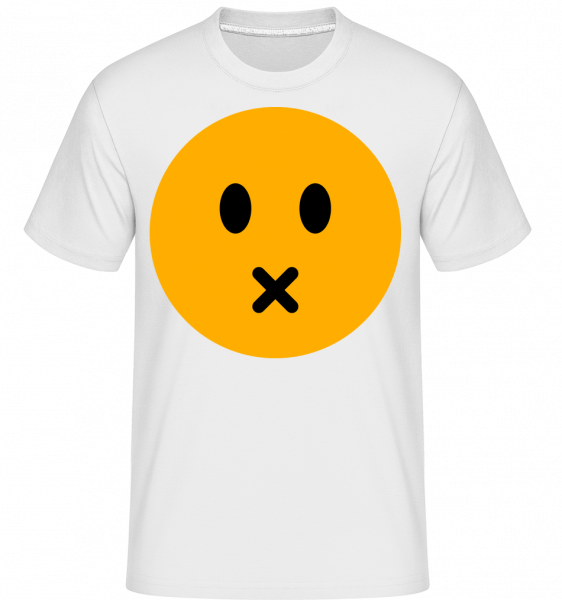 Silent Smiley -  T-Shirt Shirtinator homme - Blanc - Vorn