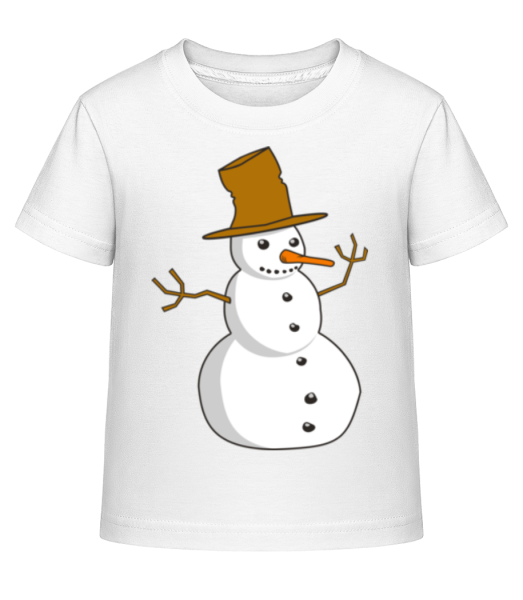 Bonhomme De Neige Avec Chapeau - T-shirt shirtinator Enfant - Blanc - Devant