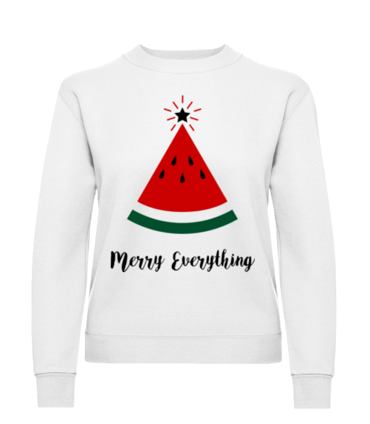 Merry Everything Christmas - Sweatshirt Femme - Blanc - Devant