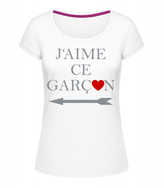 J'Aime Ce Garçon - T-shirt à col rond Megan - Blanc - Vorn