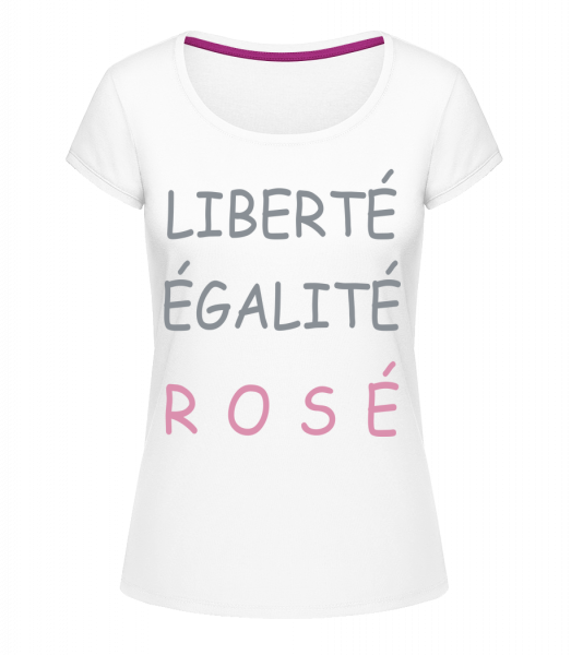Liberté, Égalité, Rosé - T-shirt à col rond Megan - Blanc - Vorn