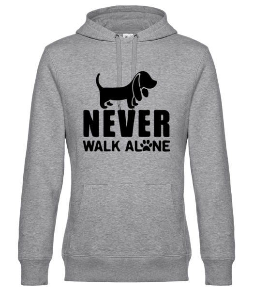 Never Walk Alone Dog - Sweat à capuche premium Unisexe - Gris chiné - Devant