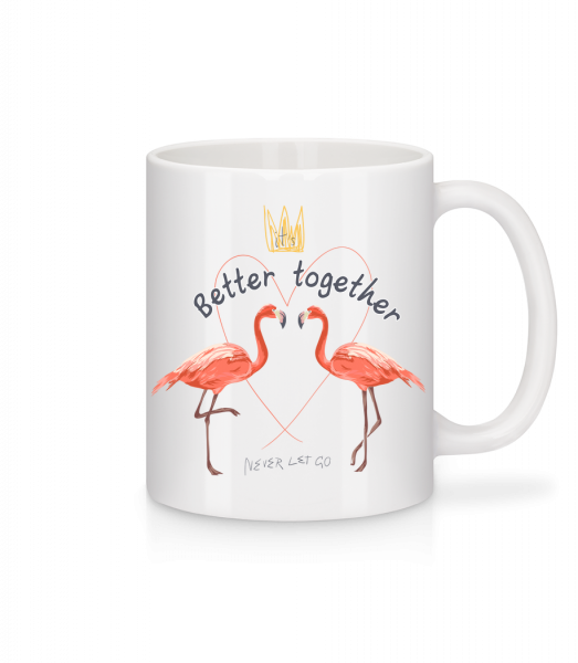 Better Together Flamingos - Mug en céramique blanc - Blanc - Vorn