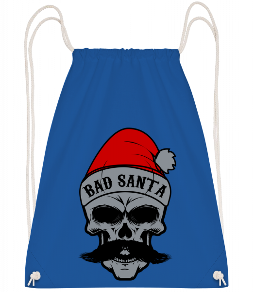 Bad Santa Skull - Sac à dos Drawstring - Bleu royal - Vorn