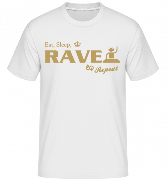 Eat Sleep Rave Repeat -  T-Shirt Shirtinator homme - Blanc - Vorn