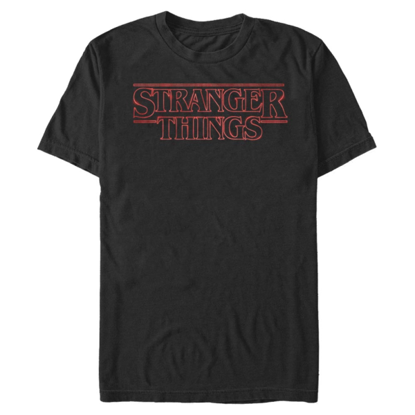 Netflix - Stranger Things - Logo Stranger Neon - Homme T-shirt - Noir - Devant