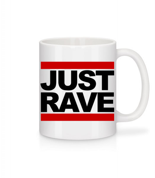 Just Rave Logo - Mug en céramique blanc - Blanc - Vorn