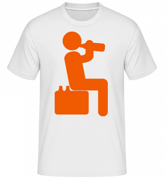 Boire Bière Orange -  T-Shirt Shirtinator homme - Blanc - Vorn