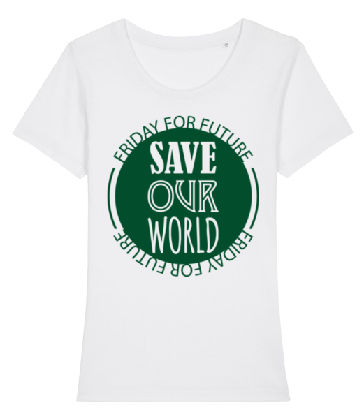 Save Our World - T-shirt bio Femme Stanley Stella - Blanc - Devant