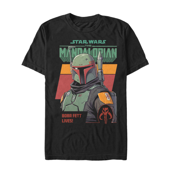Star Wars - The Mandalorian - Boba Fett Fett Lives - Homme T-shirt - Noir - Devant