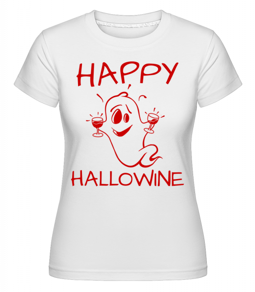 Happy Halloween Ghost -  T-shirt Shirtinator femme - Blanc - Vorn