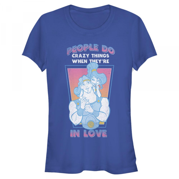 Disney Classics - Hercules - Hercules & Meg Crazy Things - Valentine's Day - Femme T-shirt - Bleu royal - Devant