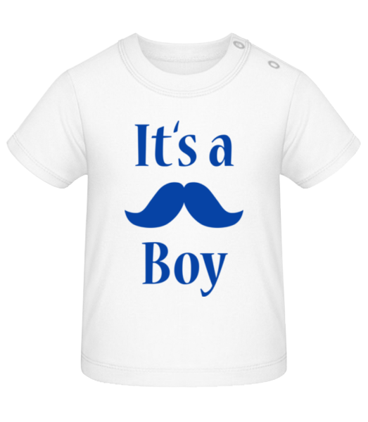 It's A Boy - Moustache - T-shirt Bébé - Blanc - Devant