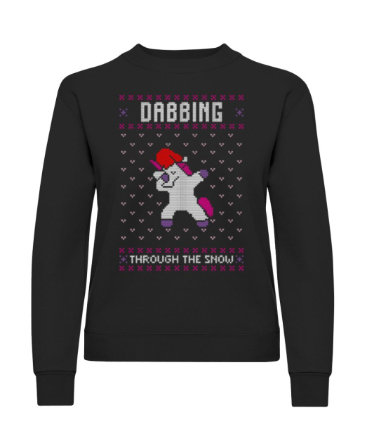 Dabbing Unicorn - Sweatshirt Femme - Noir - Devant