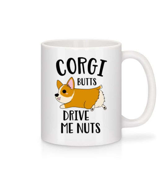 Corgi Butts Drive Me Nuts - Mug en céramique blanc - Blanc - Devant