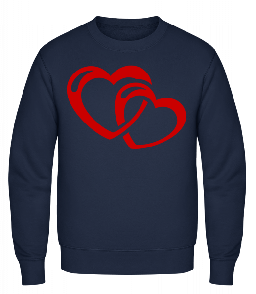 Hearts Icon Red - Sweat-shirt classique avec manches set-in - Marine - Vorn