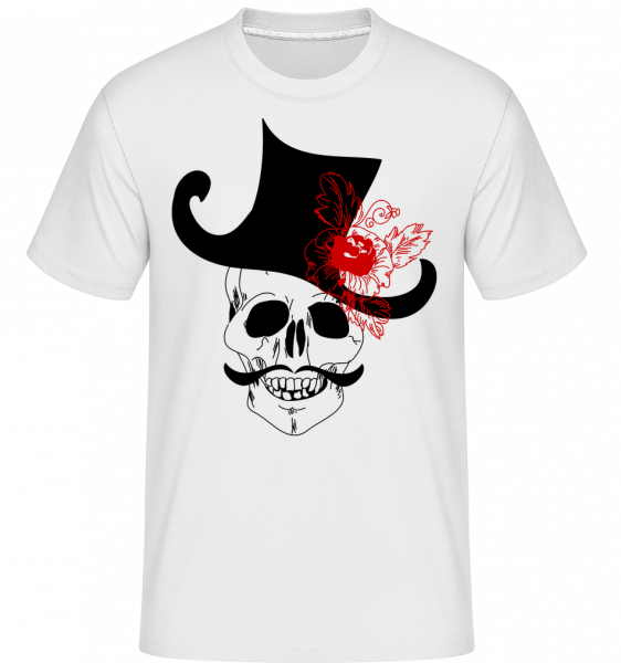 Skull With Hat -  T-Shirt Shirtinator homme - Blanc - Vorn