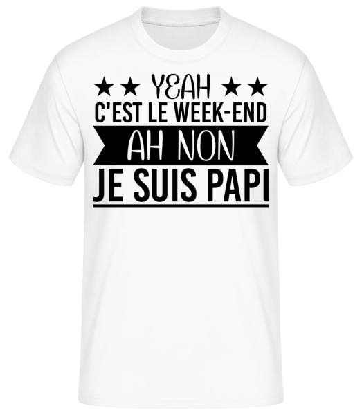 Le Week-End Papi - T-shirt standard Homme - Blanc - Vorn