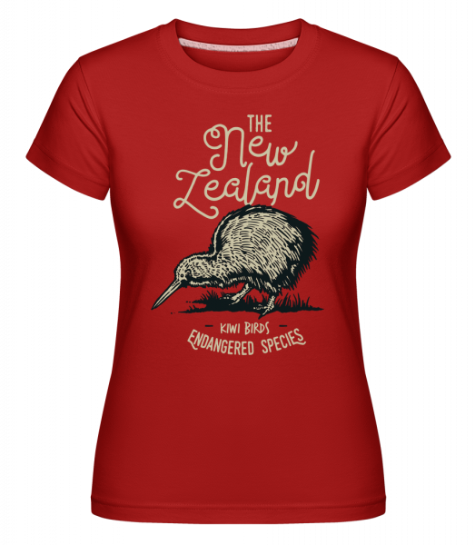 Kiwi New Zealand -  T-shirt Shirtinator femme - Rouge - Vorn