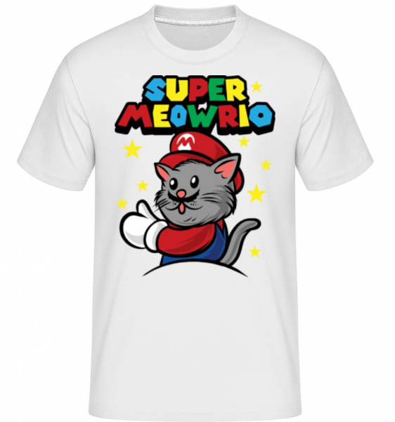 Super Meowrio -  T-Shirt Shirtinator homme - Blanc - Devant