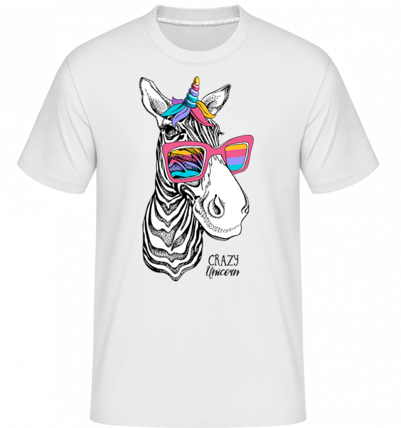 Crazy Unicorn -  T-Shirt Shirtinator homme - Blanc - Vorn