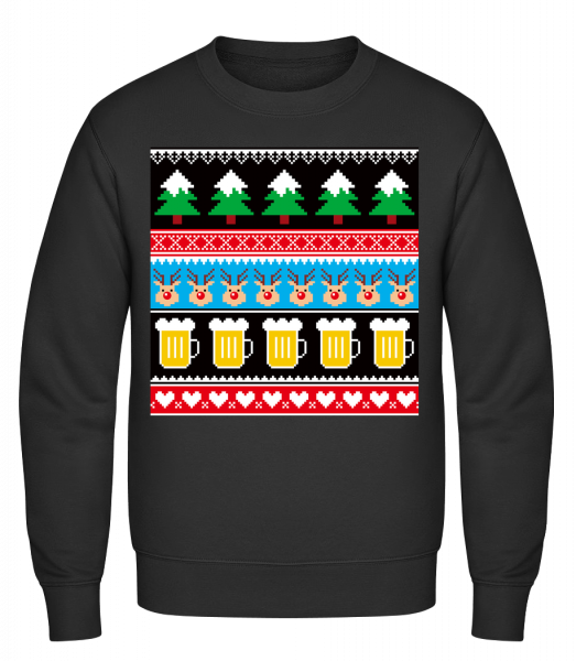 Ugly Christmas Symbols - Sweatshirt Homme - Noir - Vorn