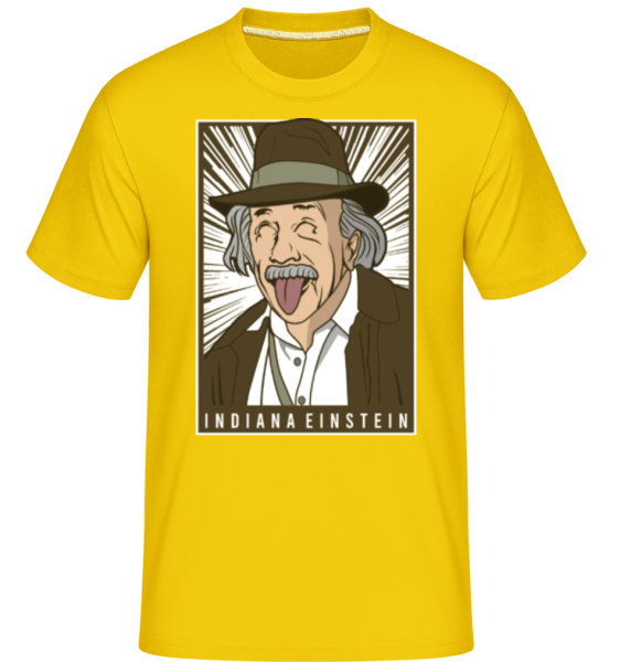 Indiana Jones Einstein -  T-Shirt Shirtinator homme - Jaune doré - Devant