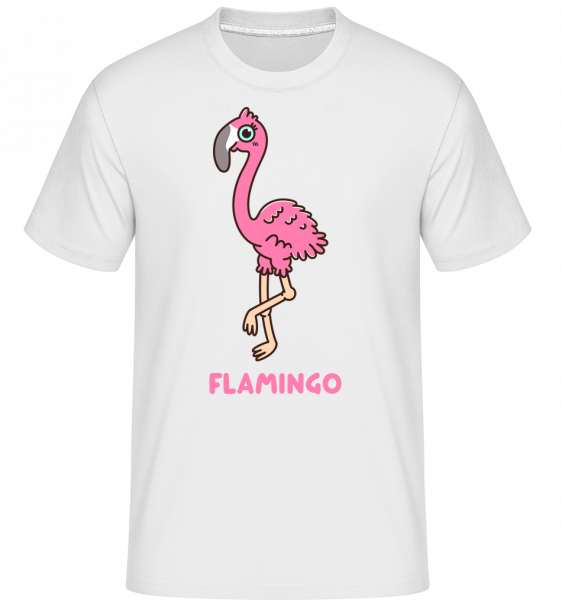 Comic Flamingo -  T-Shirt Shirtinator homme - Blanc - Vorn
