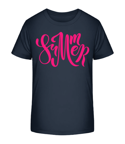 Pink Summer Sign - T-shirt bio Enfant Stanley Stella - Bleu marine - Devant