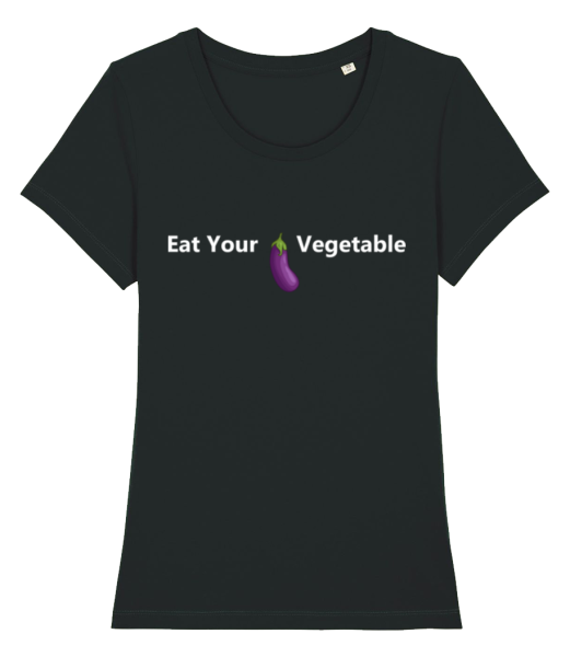 Eat Your Vegetable - T-shirt bio Femme Stanley Stella - Noir - Devant