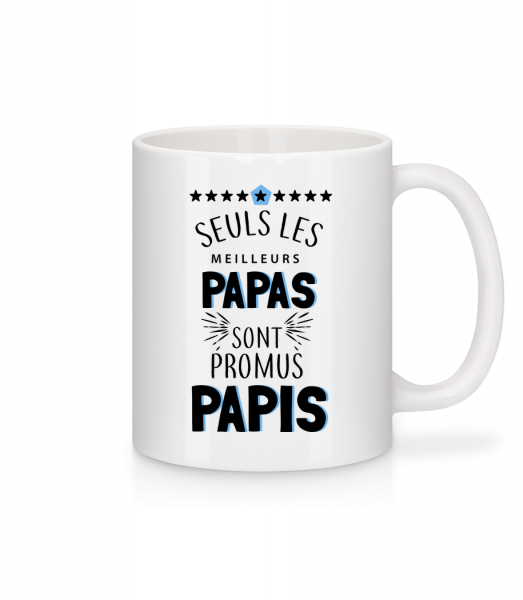 Les Meilleurs Papas Sont Papi - Mug en céramique blanc - Blanc - Vorn