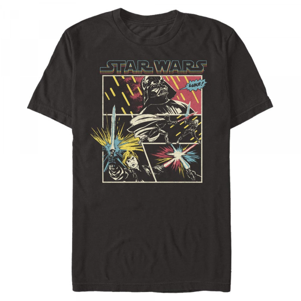 Star Wars - La guerre des étoiles - Darth Vader and Han Solo Comic Fight - Homme T-shirt - Noir - Devant