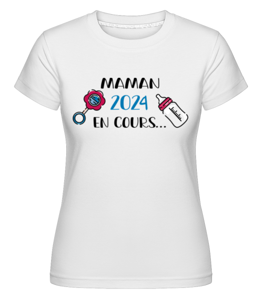 Maman 2024 En Cours -  T-shirt Shirtinator femme - Blanc - Devant