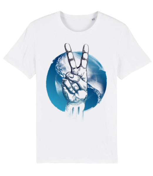Ocean Peace - T-shirt bio Homme Stanley Stella - Blanc - Devant