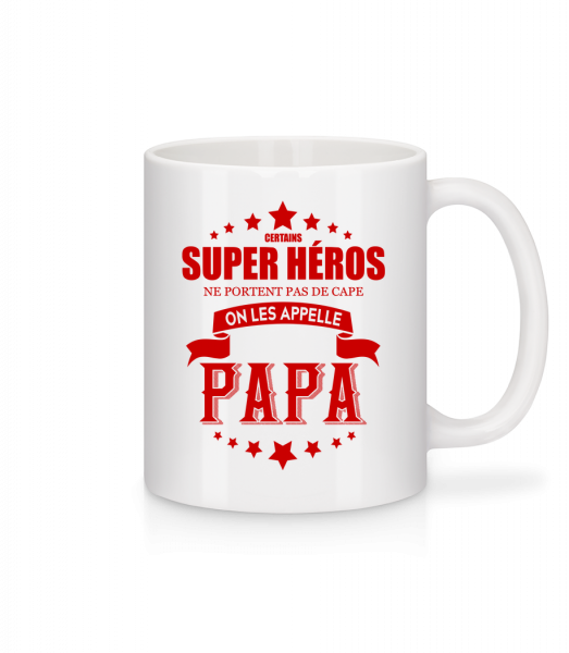 Super Héros Sans Cape - Mug en céramique blanc - Blanc - Vorn