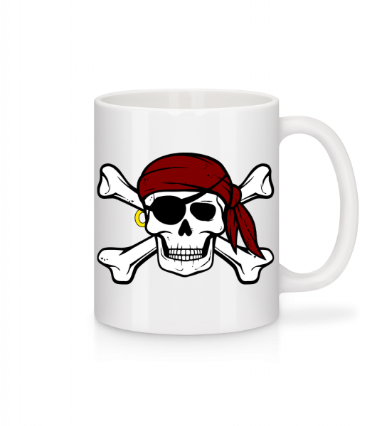 Pirate Tête De Mort - Mug en céramique blanc - Blanc - Vorn