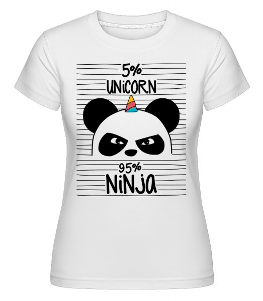 5% Unicorn 95% Ninja -  T-shirt Shirtinator femme - Blanc - Vorn