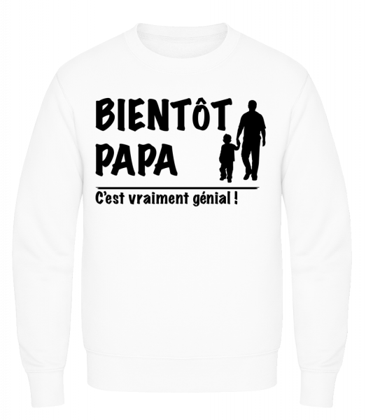 Bientôt Papa - Sweatshirt Homme AWDis - Blanc - Vorn