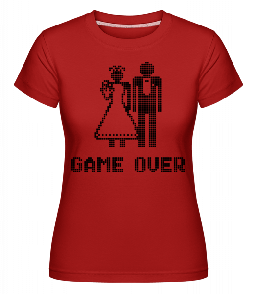 Game Over Sign Black -  T-shirt Shirtinator femme - Rouge - Vorn