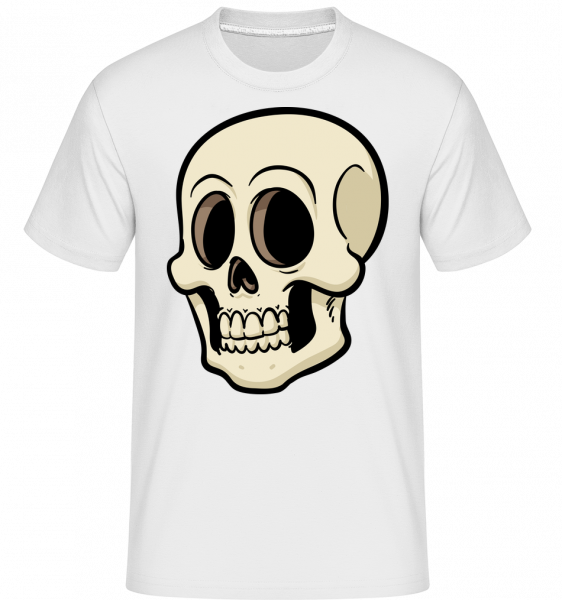 Crâne De Dessin Animé -  T-Shirt Shirtinator homme - Blanc - Vorn