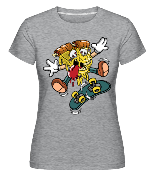 Pizza Skater -  T-shirt Shirtinator femme - Gris chiné - Devant