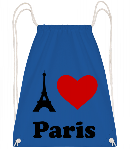 I Love Paris - Sac à dos Drawstring - Bleu royal - Vorn